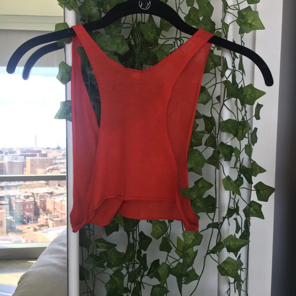Red Racerback Muscle Crop Top - Picture 6 of 6